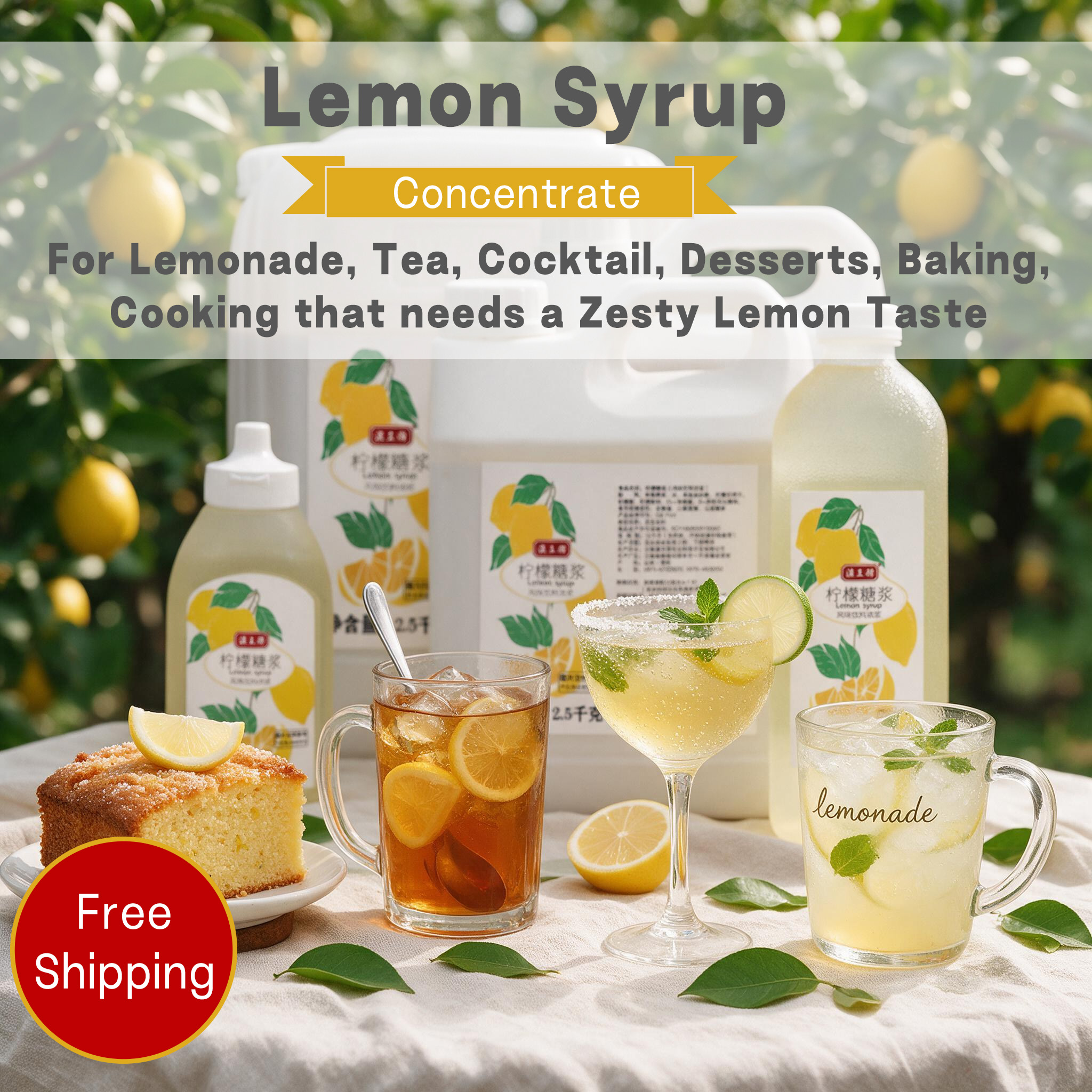 Lemon Syrup Concentrate (with sugar and sweeteners)